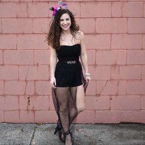 NWT Charlotte Russe Mesh Strapless One Piece Maxi